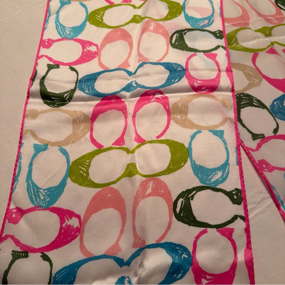 Vintage like new Coach Colorful Signature Print Scarf, matching items available - Picture 4 of 4